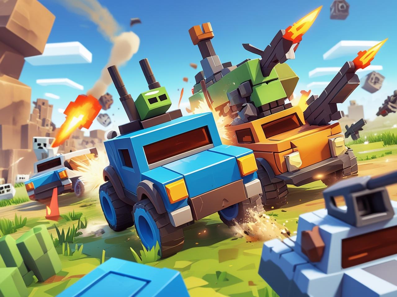 Blocky wars vehicle shooting multiplayer