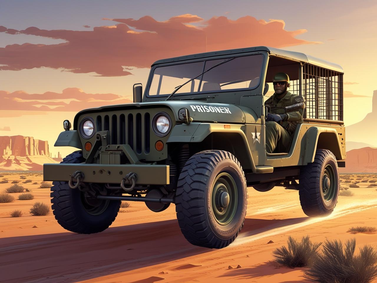 Jeep Drive Prisoner Transport Sim